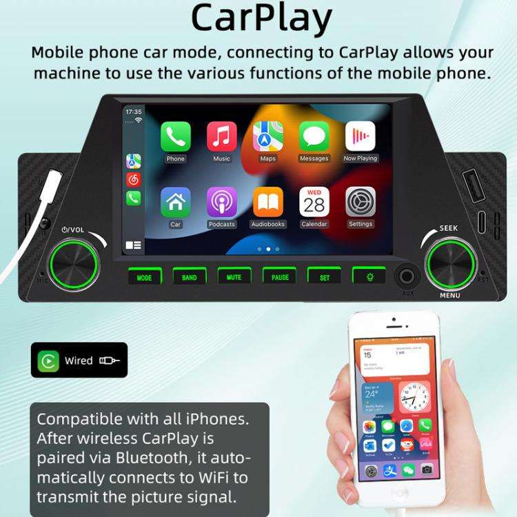 4.7 inch AUTO/CarPlay Navigation Bluetooth FM Radio Car MP5, 161C