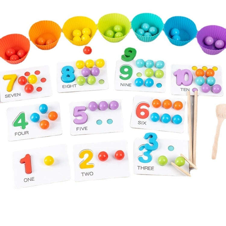 Children Number and Color Matching Clip Beads Enlightenment Teaching Aids Puzzle Early Education ...