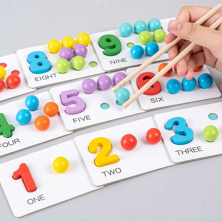 Children Number and Color Matching Clip Beads Enlightenment Teaching Aids Puzzle Early Education ...