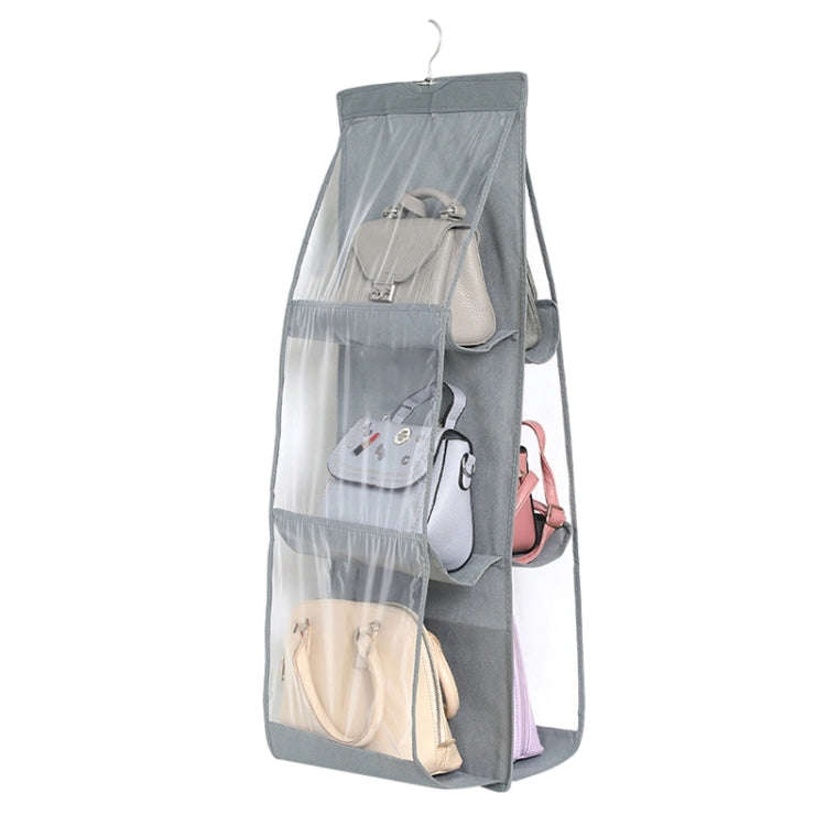 B05005 Double Sided 6 Pocket Hanging Bag Non-woven Fabric Hanging Handbag Organizer, B05005 Purpl...