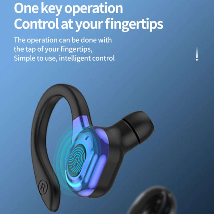 F8 Hanging Ear Stereo Wireless Bluetooth Earphones With Charging Bin, With Charging Bin(Black Sin...