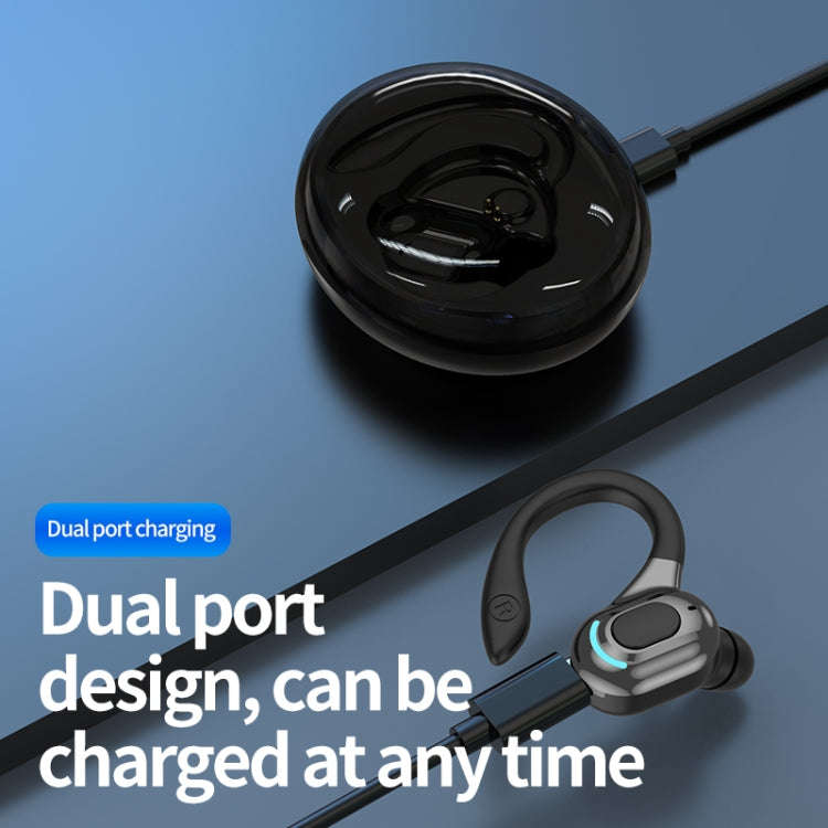 F8 Hanging Ear Stereo Wireless Bluetooth Earphones With Charging Bin, With Charging Bin(Black Sin...