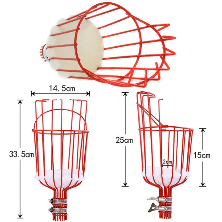 Stainless Steel Aerial Fruit Picker Fruit Picking Tools, With Rod 4 Sections 1.6m, With Rod 6 Sec...
