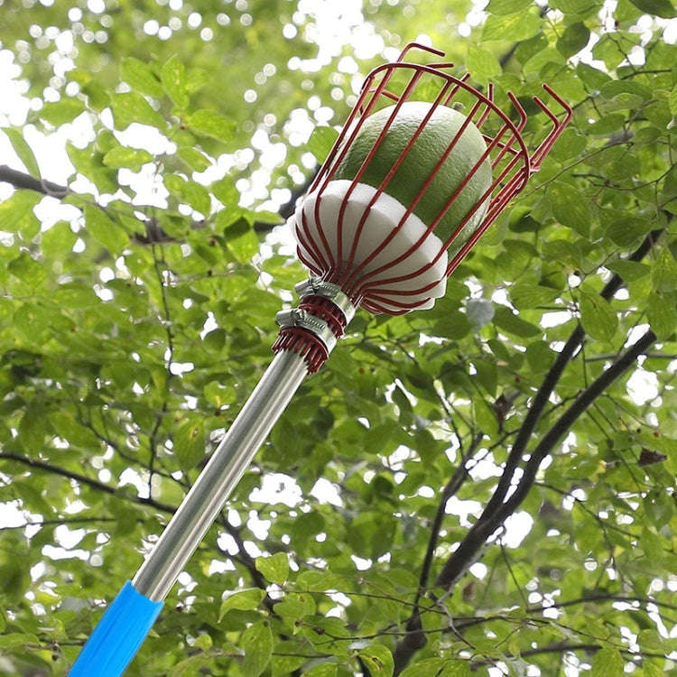 Stainless Steel Aerial Fruit Picker Fruit Picking Tools, With Rod 4 Sections 1.6m, With Rod 6 Sec...