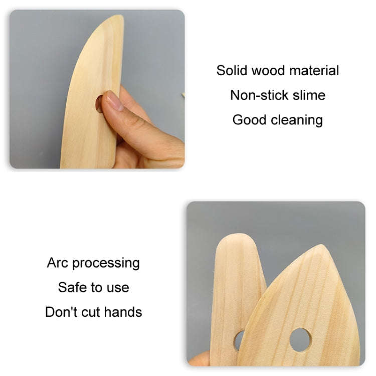 Wooden Skeleton Knife Pottery Scraper Handmade Tools, 5pcs/set