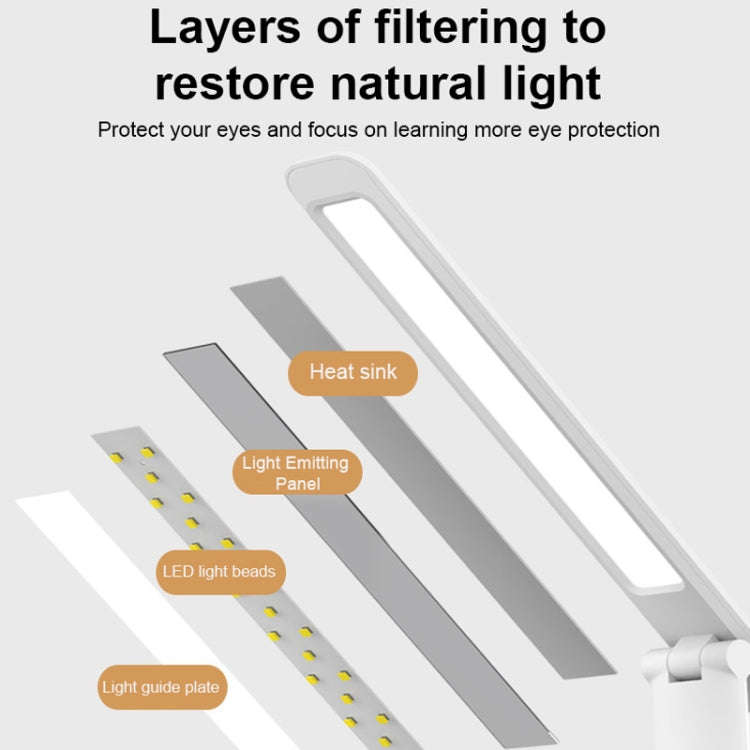 LED Intelligent Digital Display Foldable Desk Lamp, Style:, Charging 2000mAh, Charging 3200mAh, D...