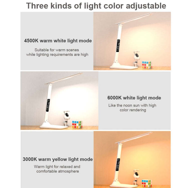 LED Intelligent Digital Display Foldable Desk Lamp, Style:, Charging 2000mAh, Charging 3200mAh, D...