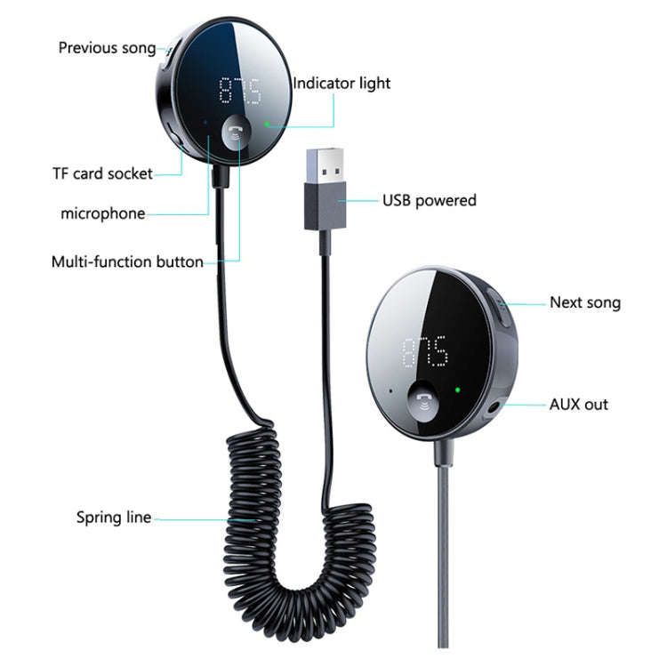 Car Bluetooth Receiver MP3 Player FM Music Transmitter, S-23, S-23 With Bracket