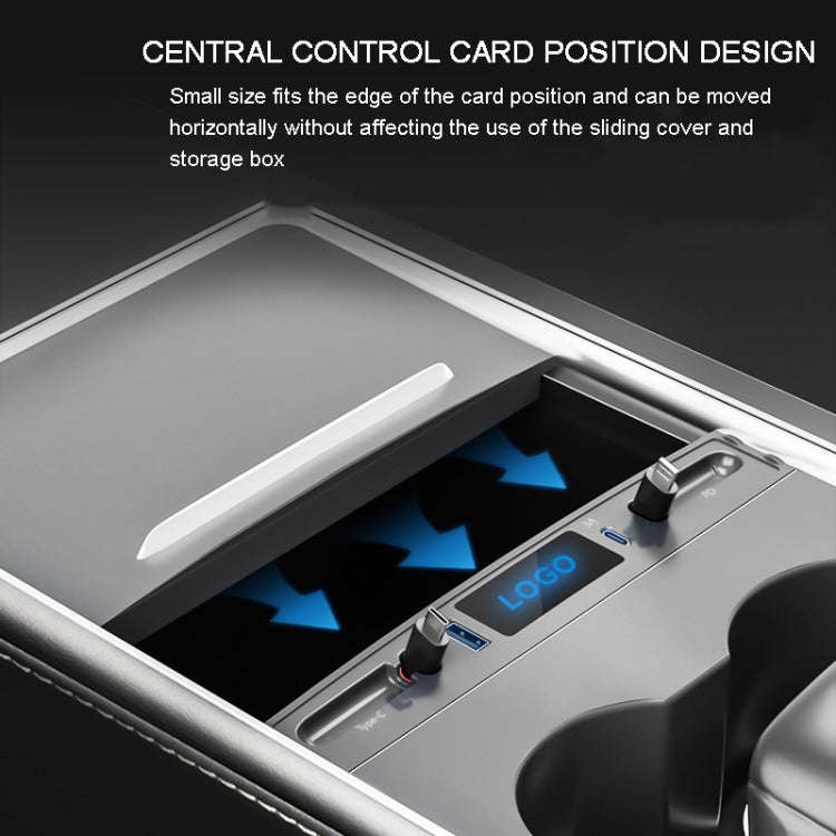For Tesla Model 3 / Y 27W Quick Interior Charger Intelligent USB-C/Type-C Docking Station HUB, PT...