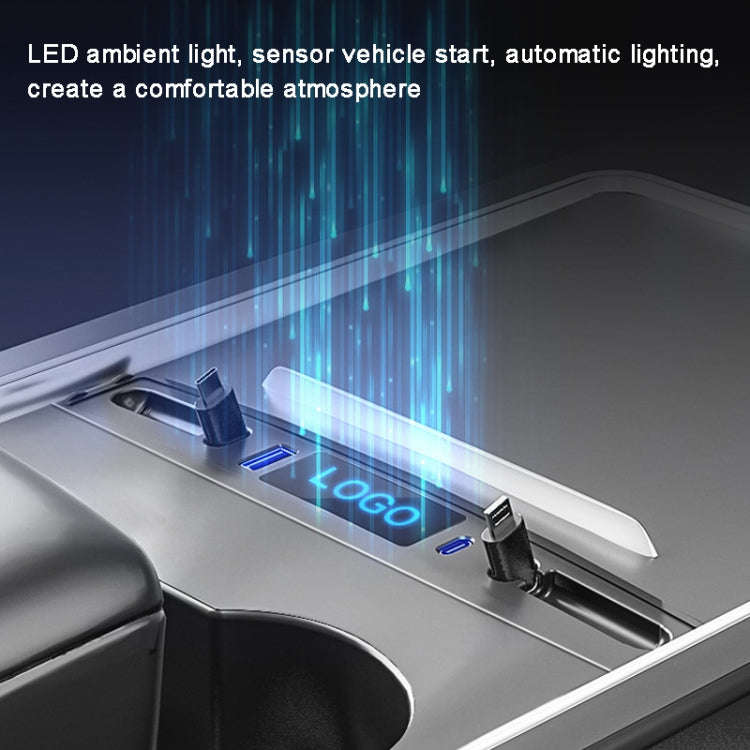 For Tesla Model 3 / Y 27W Quick Interior Charger Intelligent USB-C/Type-C Docking Station HUB, PT...