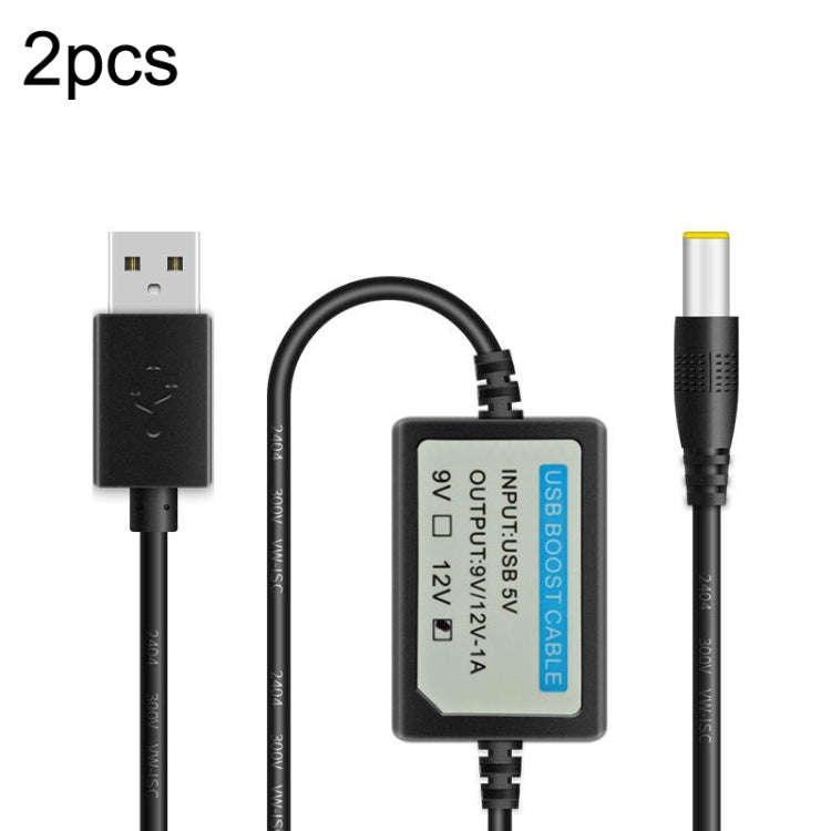 USB Booster Line Mobile Power Cord, 2pcs DC 5V to 9V, 2pcs DC 5V to 12V