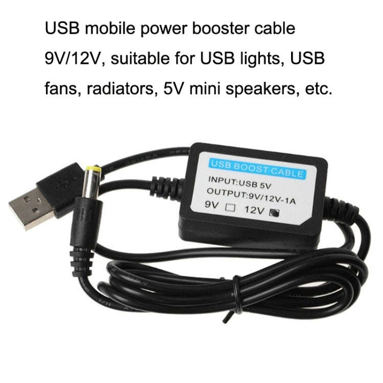 USB Booster Line Mobile Power Cord, 2pcs DC 5V to 9V, 2pcs DC 5V to 12V