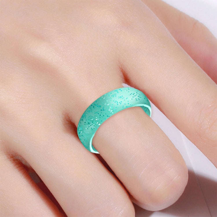 SH100 5.7mm Wide Silicone Ring Glitter Couple Ring, No.4, No.5, No.6, No.7