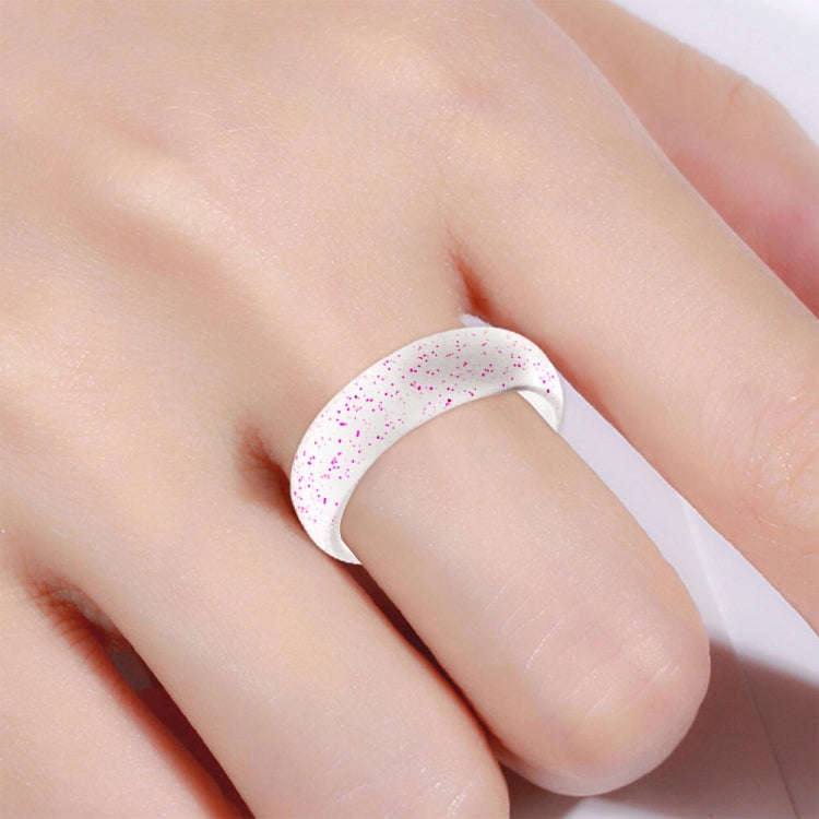 SH100 5.7mm Wide Silicone Ring Glitter Couple Ring, No.4, No.5, No.6, No.7