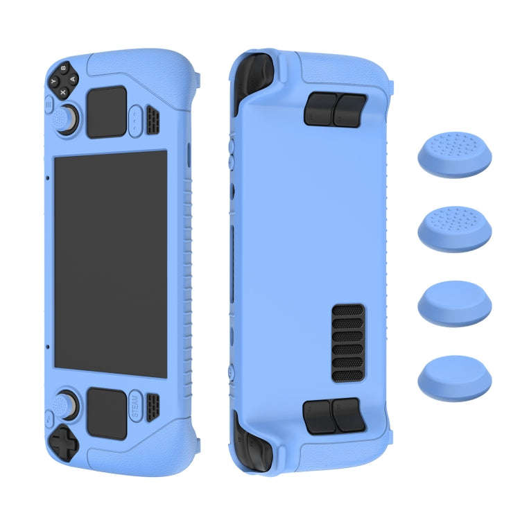 For Steam Deck Game Controller Soft Silicone Protective Cover Case With 4pcs Key Cap, SD001 (Blac...