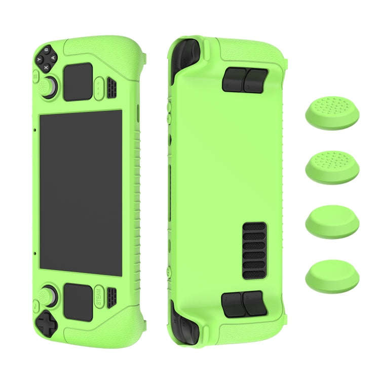 For Steam Deck Game Controller Soft Silicone Protective Cover Case With 4pcs Key Cap, SD001 (Blac...