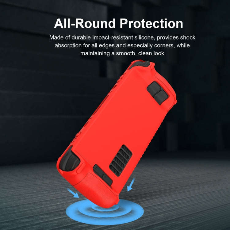 For Steam Deck Game Controller Soft Silicone Protective Cover Case With 4pcs Key Cap, SD001 (Blac...