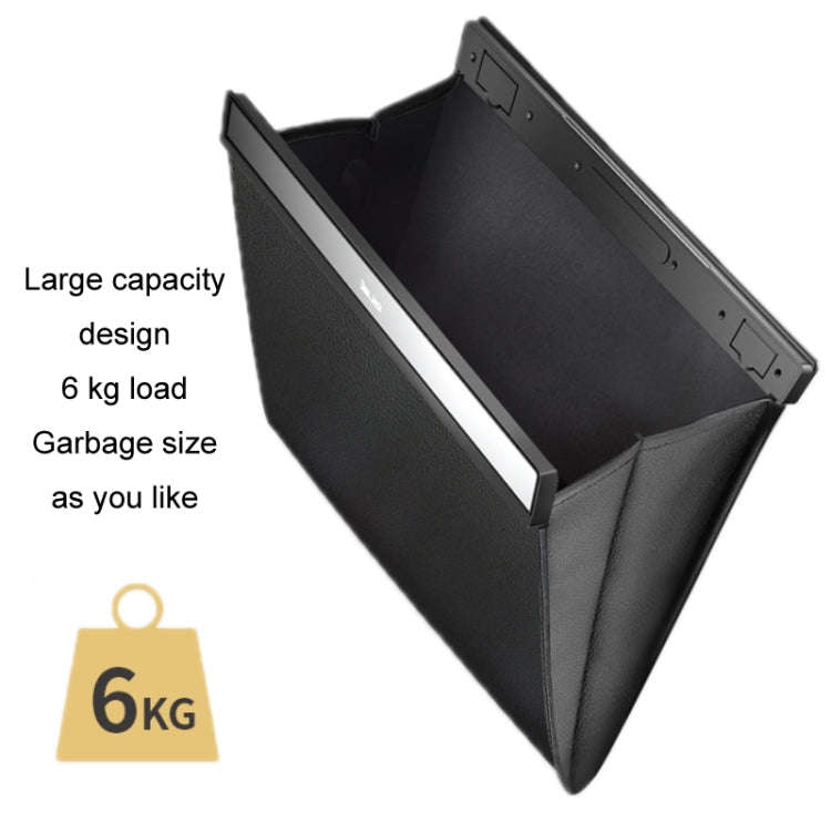 Car Garbage Bag Rear Seat Folding Storage Bag, Magnetic Attraction Black