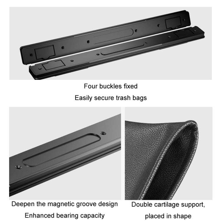 Car Garbage Bag Rear Seat Folding Storage Bag, Magnetic Attraction Black