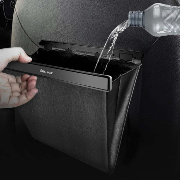 Car Garbage Bag Rear Seat Folding Storage Bag, Magnetic Attraction Black