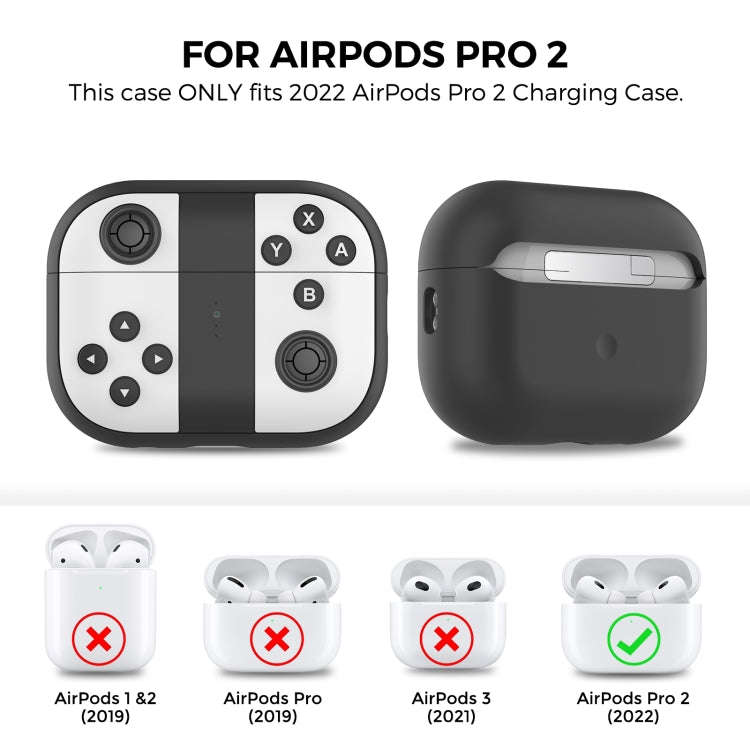 For AirPods Pro 2 AhaStyle PT-JY08 Split Silicone Cartoon Earphone Protective Case, JY08(Black An...