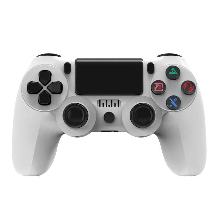 For PS4 Wireless Bluetooth Game Controller With Light Strip Dual Vibration Game Handle, White, Bl...