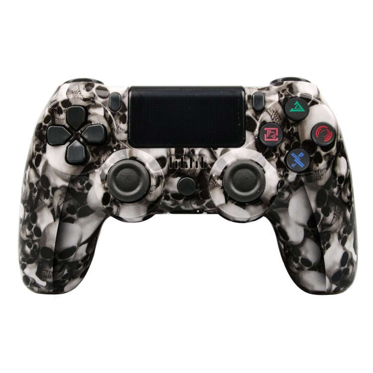 For PS4 Wireless Bluetooth Game Controller With Light Strip Dual Vibration Game Handle, White, Bl...