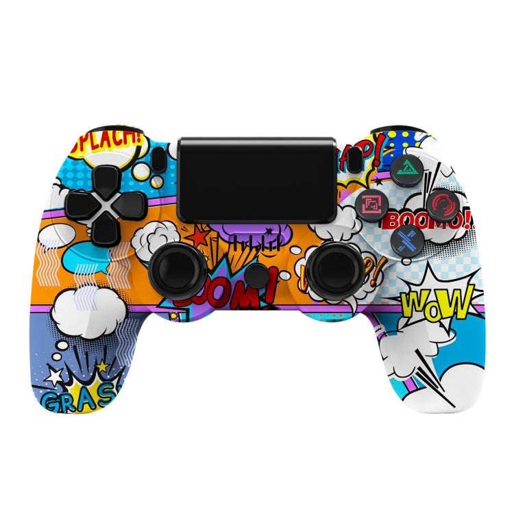 For PS4 Wireless Bluetooth Game Controller With Light Strip Dual Vibration Game Handle, White, Bl...