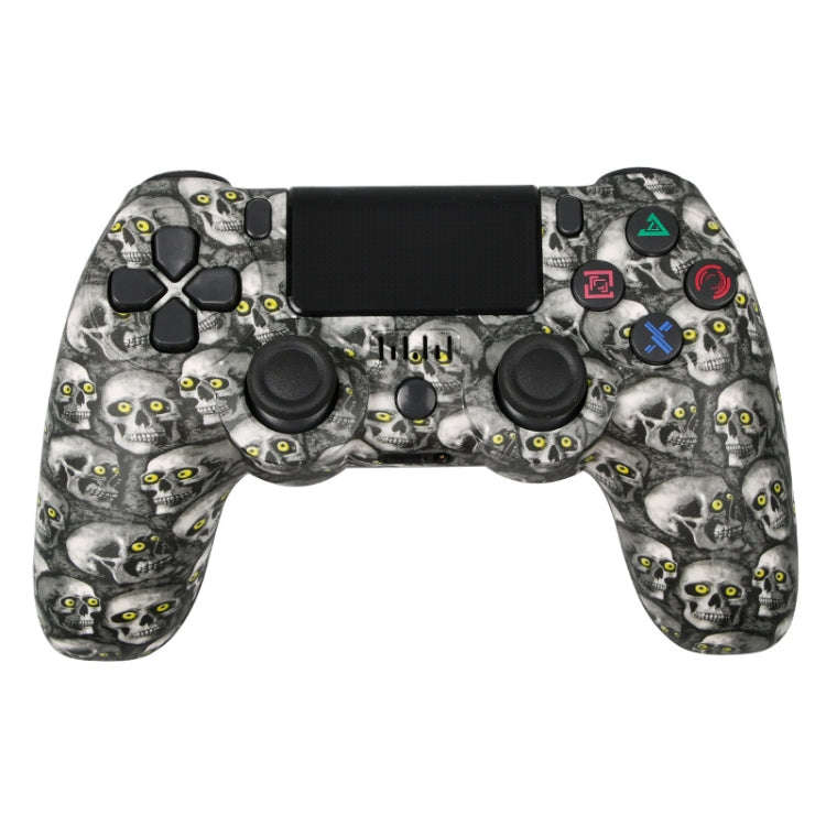 For PS4 Wireless Bluetooth Game Controller With Light Strip Dual Vibration Game Handle, White, Bl...