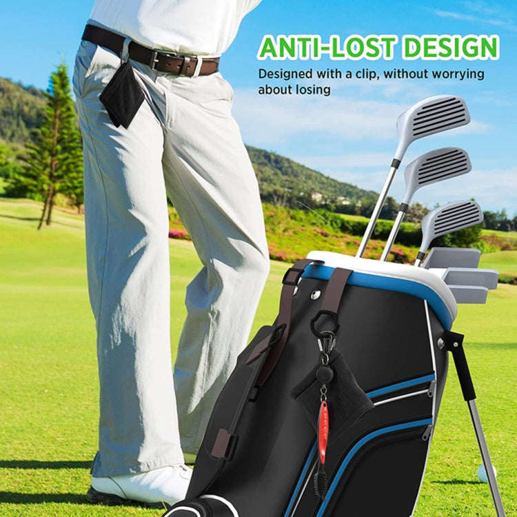Microfiber Fleece Lining GOLF Ball Cleaning Towel with Carabiner Hook, Cleaning Towel Grey, Clean...