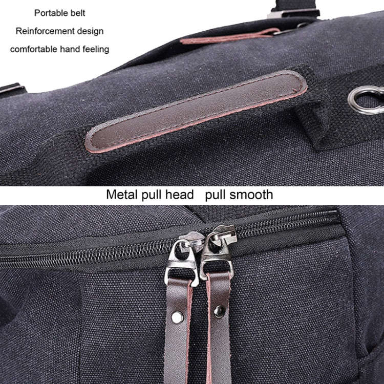 Outdoor Travel Man Canvas Double Shoulder Backpack Student Schoolbag