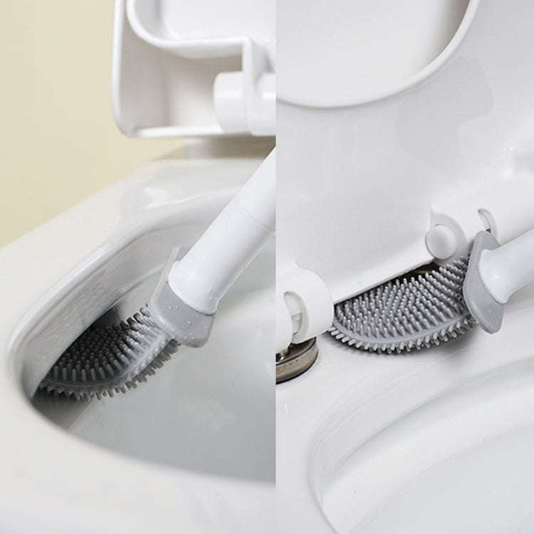 Soft Rubber Toilet Brush Clamp No Dead Space Cleaning Brush, Leakage