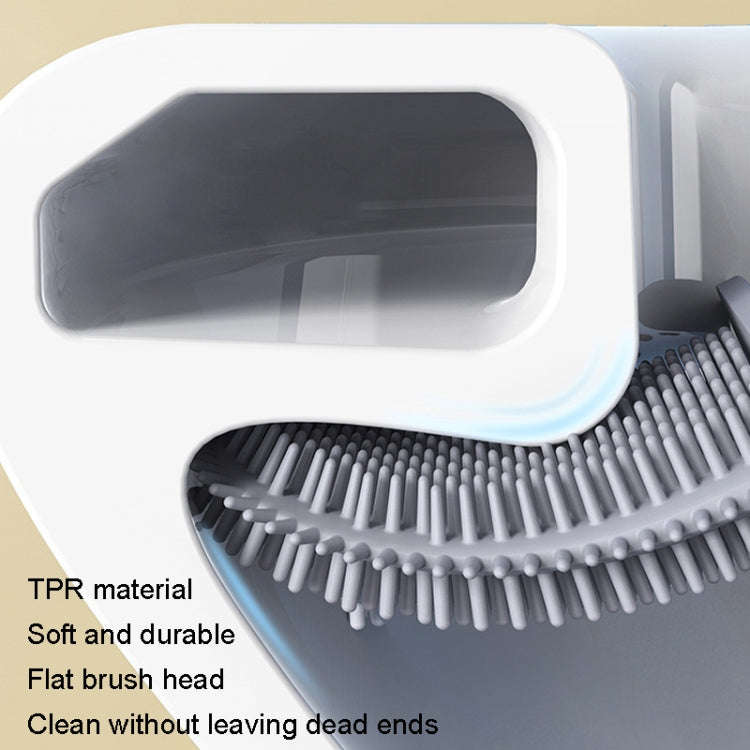 Soft Rubber Toilet Brush Clamp No Dead Space Cleaning Brush, Leakage