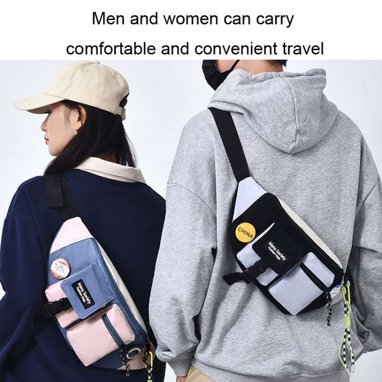 Canvas Crossbody Single Shoulder Backpack Light Sports Chest Bag, Black, Black+Lanyard, Orange, O...