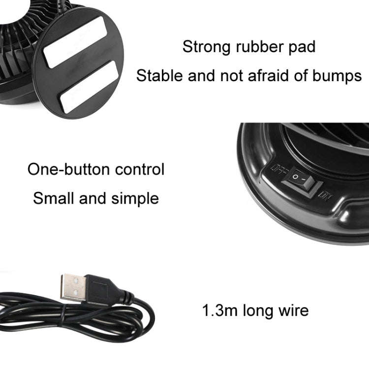 F612 5W Car Rotatable Turntable Silent Fan