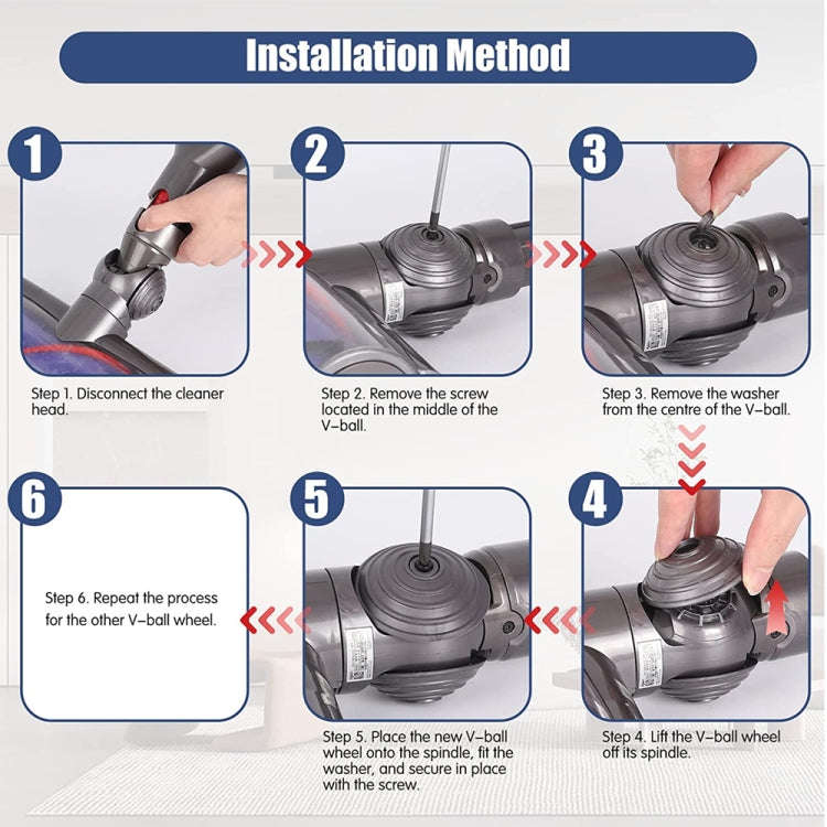 For Dyson V6 V7 V8 V10 V11 V12 Vacuum Cleaner V-Ball Wheels of Direct Drive Cleaner Head, Direct ...