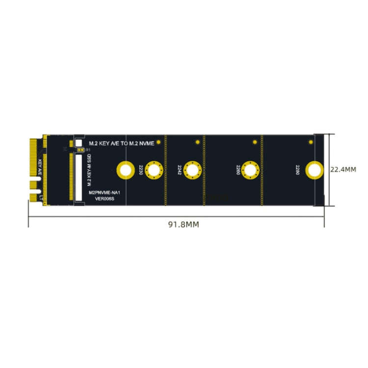 M2 KEY A/E to NVME KEY-M Adapter Expansion Card WIFI Interface, M2 KEY A/E to NVME KEY-M