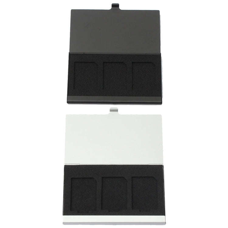3SD Aluminum Alloy Memory Card Case Card Box Holders, Silver, Black