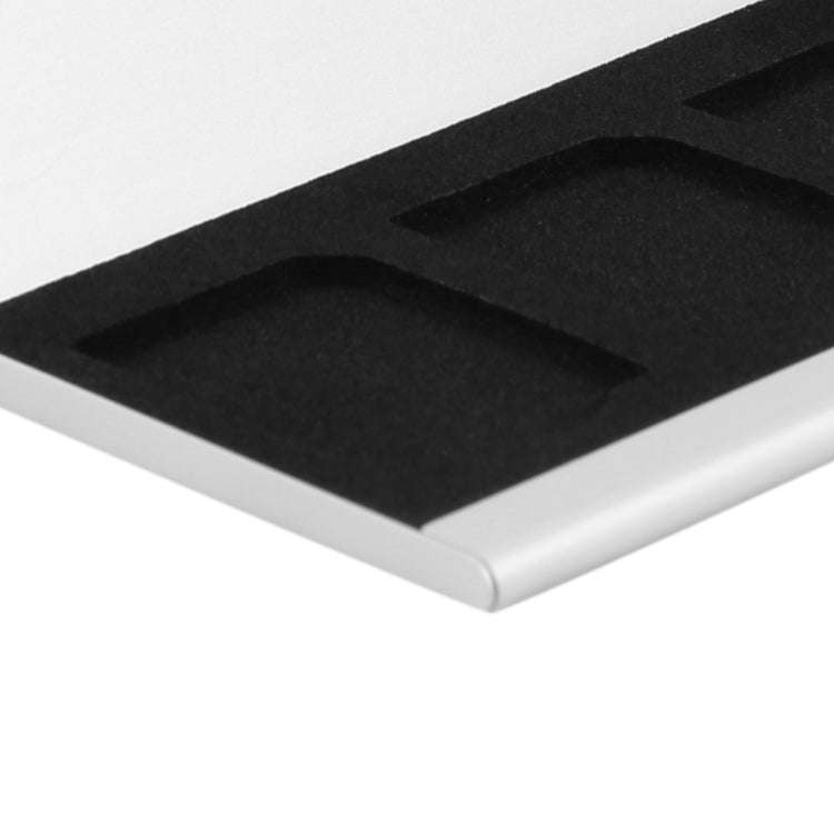 3SD Aluminum Alloy Memory Card Case Card Box Holders, Silver, Black