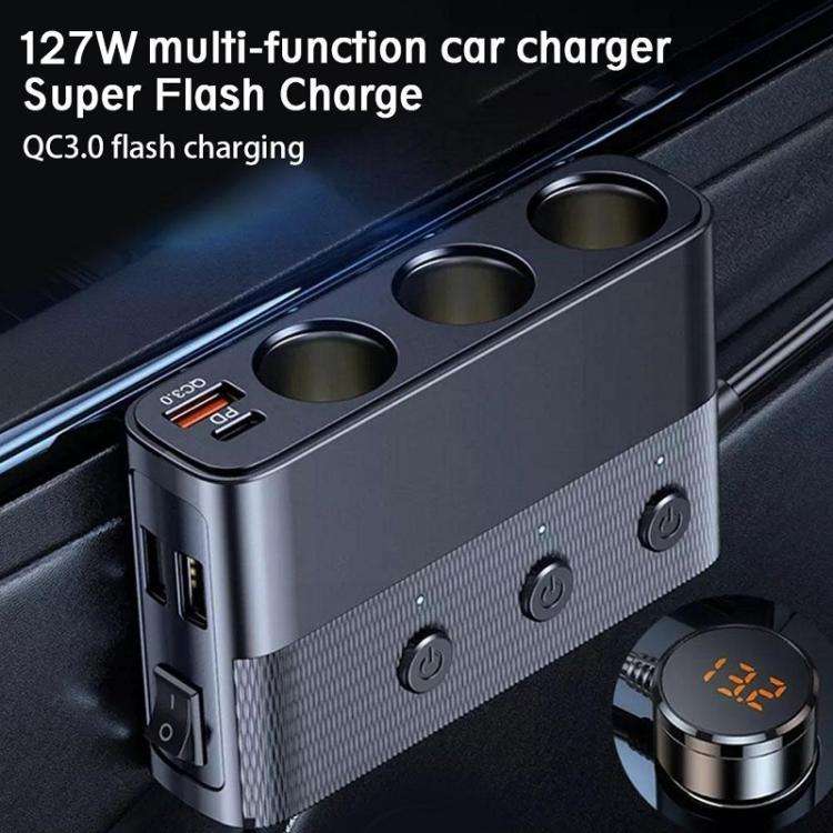 Car Cigarette Lighter USB3.0/PD Interface 127W Car Charger