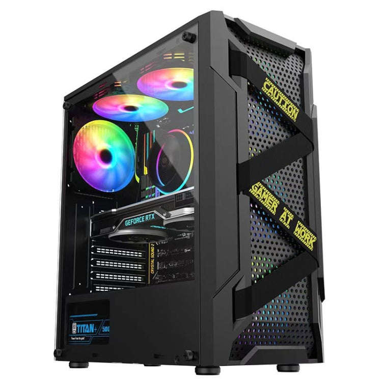 EVESKY Acrylic Side Transparent ATX Computer Case With 6 Fans Position And USB 3.0 Interface, Bla...