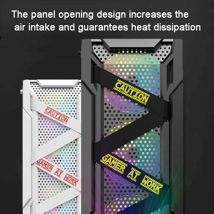 EVESKY Acrylic Side Transparent ATX Computer Case With 6 Fans Position And USB 3.0 Interface, Bla...