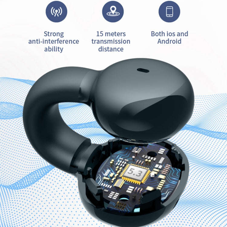 Single Ear Stereo Ear Clamp Type Bone Conduction Bluetooth Earphone, YX09 (Skin Color), YX09 (Bla...