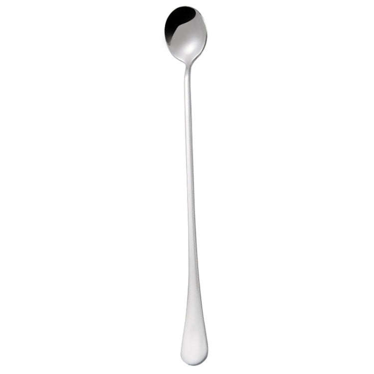 304 Stainless Steel Long Handle Thickened Round Spoon Coffee Ice Drink Mixing Spoon, Stainless St...