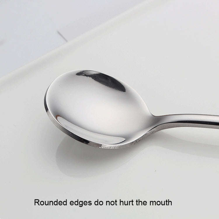 304 Stainless Steel Long Handle Thickened Round Spoon Coffee Ice Drink Mixing Spoon, Stainless St...