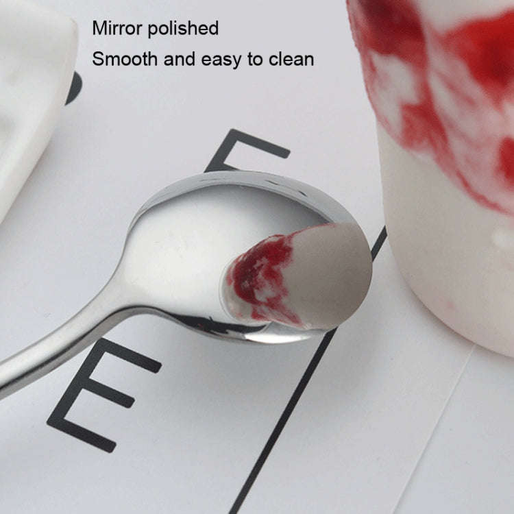 304 Stainless Steel Long Handle Thickened Round Spoon Coffee Ice Drink Mixing Spoon, Stainless St...