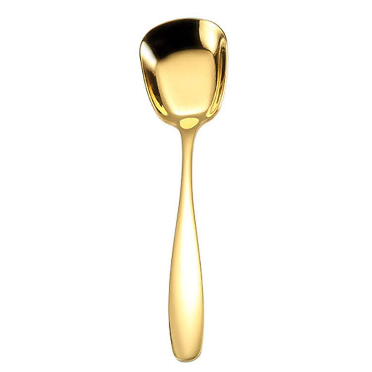 Small 304 Stainless Steel Spoon Glossy Thickened Flat Head Flat Bottom Serving Spoon, Stainless S...