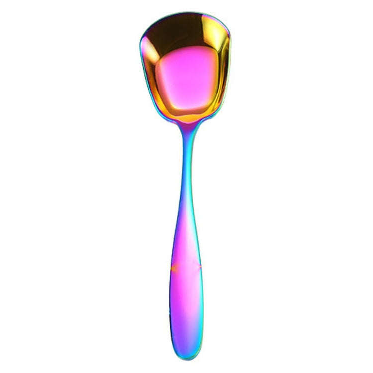 Small 304 Stainless Steel Spoon Glossy Thickened Flat Head Flat Bottom Serving Spoon, Stainless S...