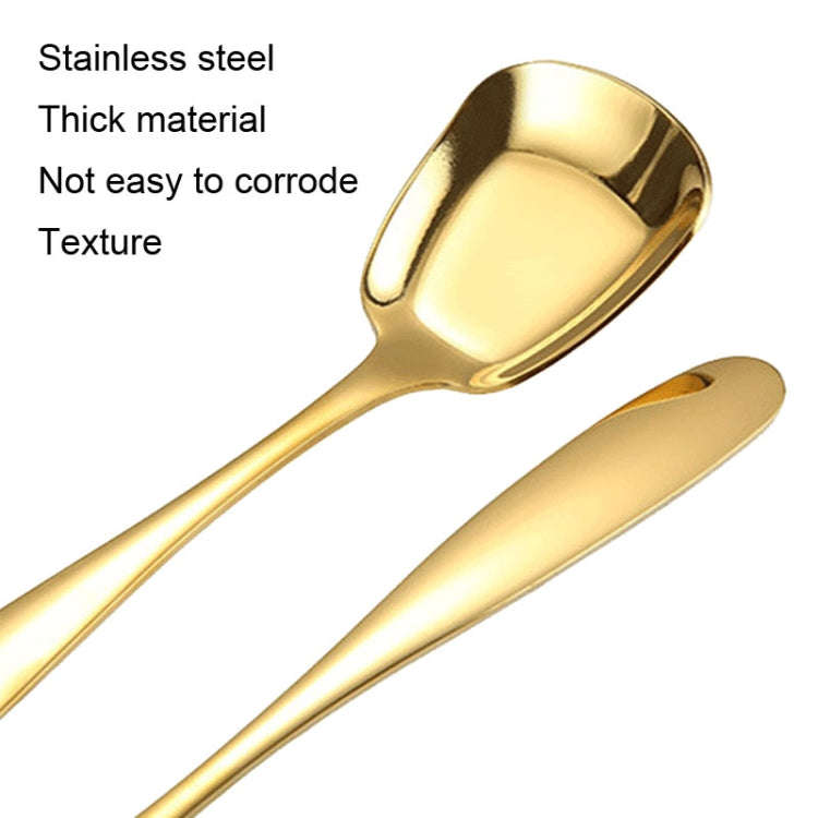 Small 304 Stainless Steel Spoon Glossy Thickened Flat Head Flat Bottom Serving Spoon, Stainless S...