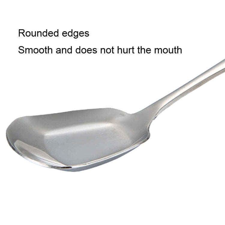 Small 304 Stainless Steel Spoon Glossy Thickened Flat Head Flat Bottom Serving Spoon, Stainless S...